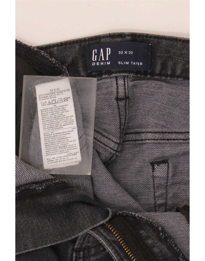 Gap Herre Slim Tapered Jeans W32 L32 Sort Bomuld