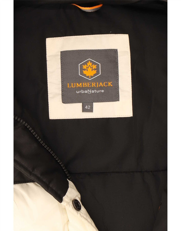 Lumberjack Dame hættepolstret jakke IT 42 Medium White Colourblock