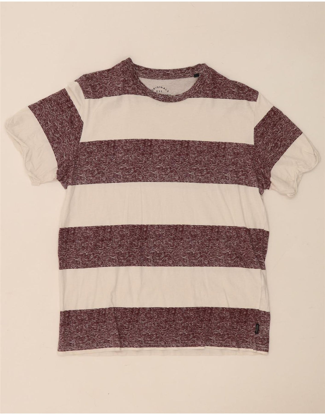 Jack & Jones herre T-shirt top mellem hvid stribet bomuld