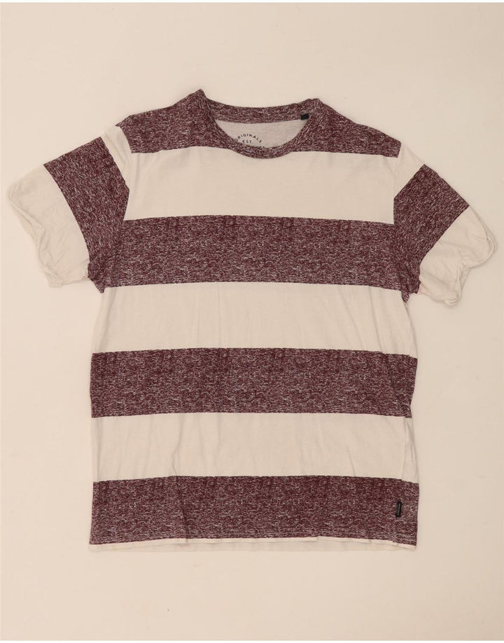 Jack & Jones herre T-shirt top mellem hvid stribet bomuld