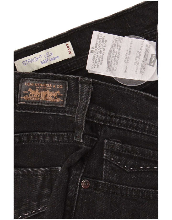 LEVI'S Dame 505 Straight Jeans US 4 Small W28 L31 Sort Bomuld