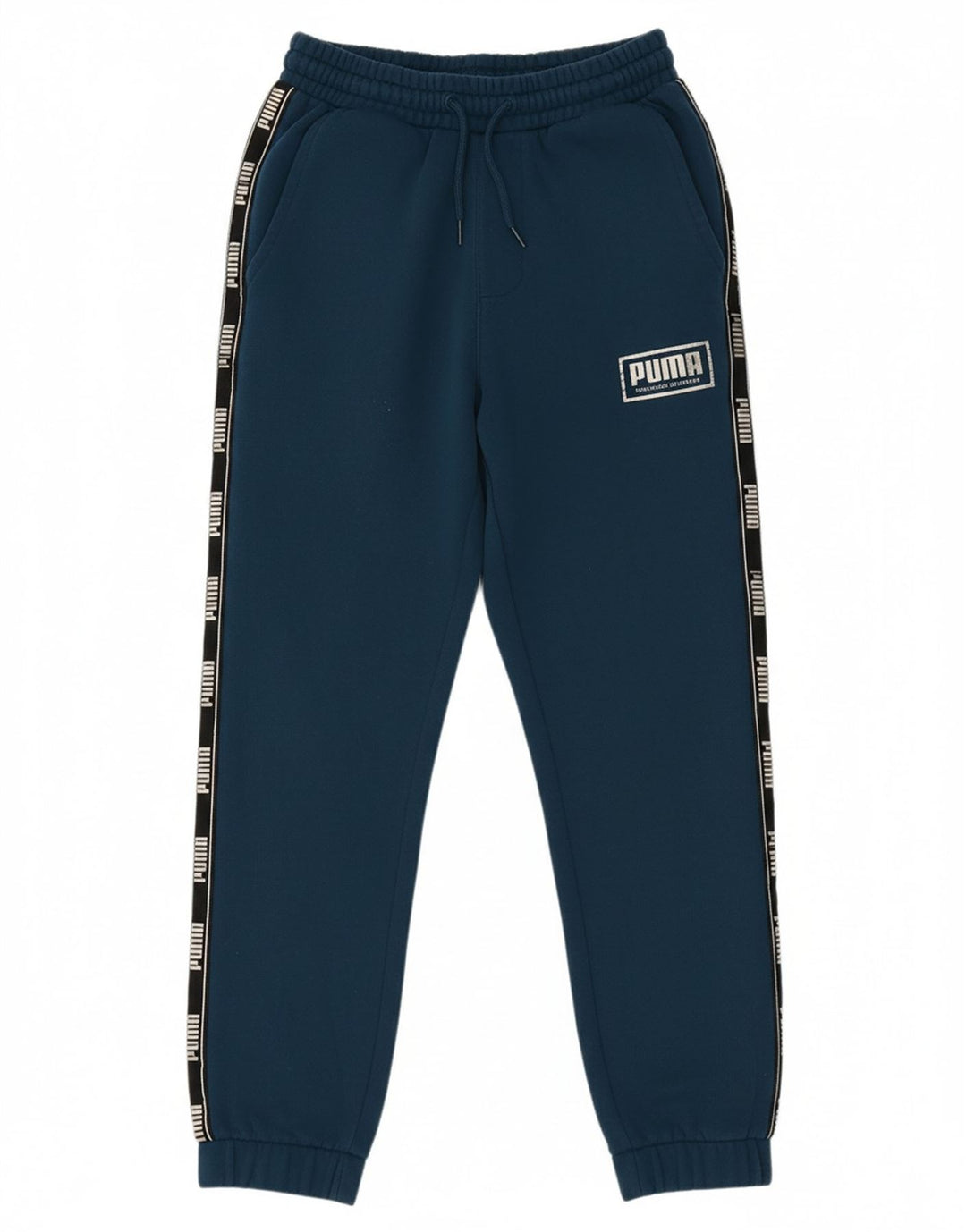 PUMA Mens Graphic Tracksuit Trousers Joggers Small  Navy Blue Colourblock