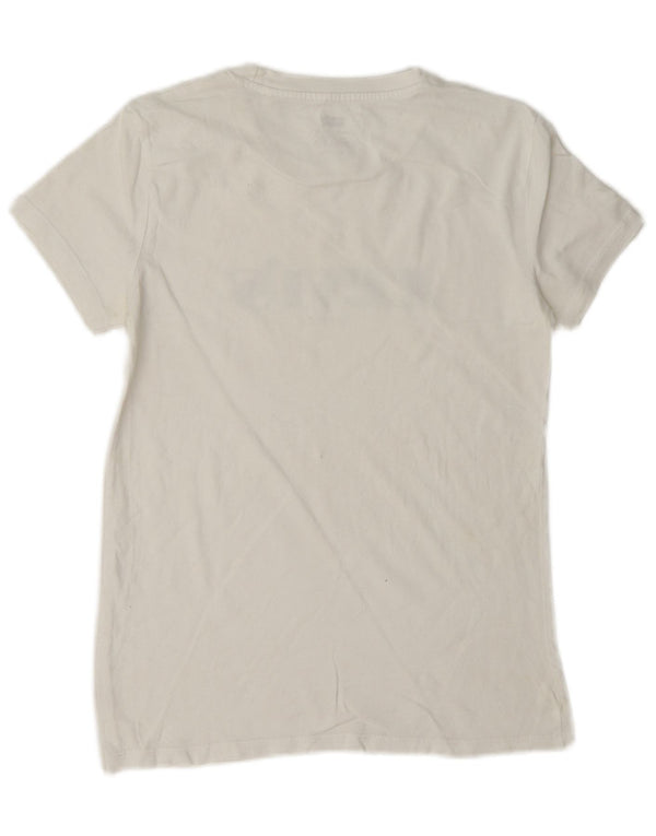 Levi's Dame Oversized grafisk T-shirt Top UK 2 2XS Hvid