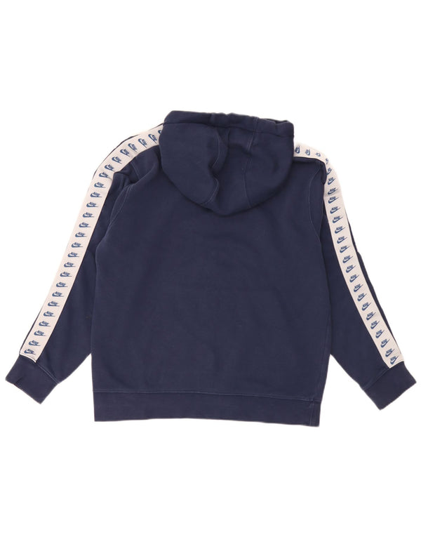 Nike Herre grafisk hættetrøje Jumper Medium Marineblå Colourblock Bomuld
