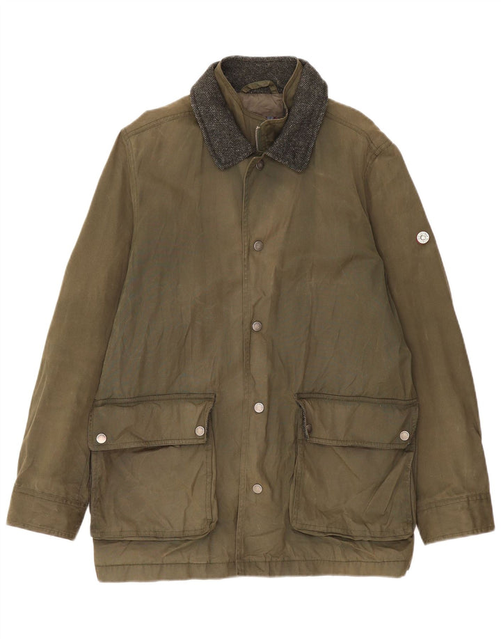 Ben Sherman Herre vokset bomuldsjakke UK 38 Medium Khaki Bomuld