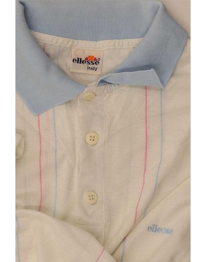 Ellesse Herre poloshirt Medium hvid stribet bomuld