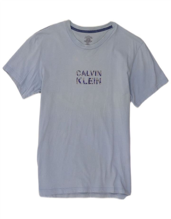 Calvin Klein Herre grafisk T-shirt Top Medium Blue Bomuld