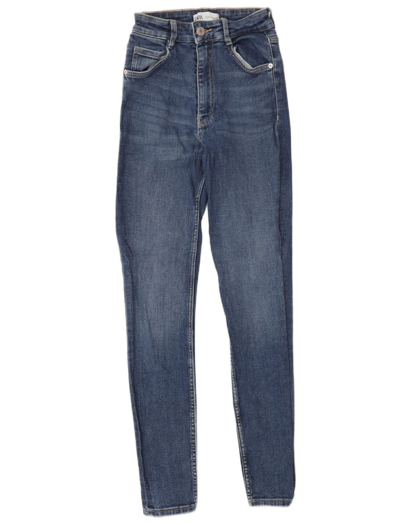 Zara Dame Skinny Jeans EU 34 2XS W24 L27 Blå Bomuld