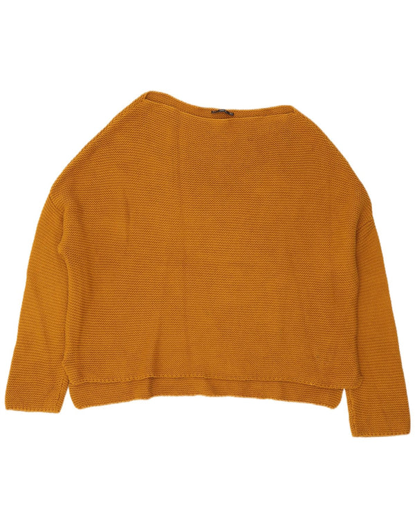 Zara Dame Oversized Boat Neck Jumper Sweater UK 14 Medium Yellow