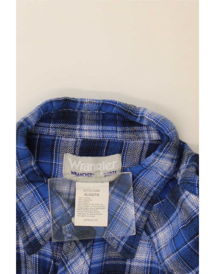 Wrangler Flanellskjorte til mænd XL blå ternet bomuld