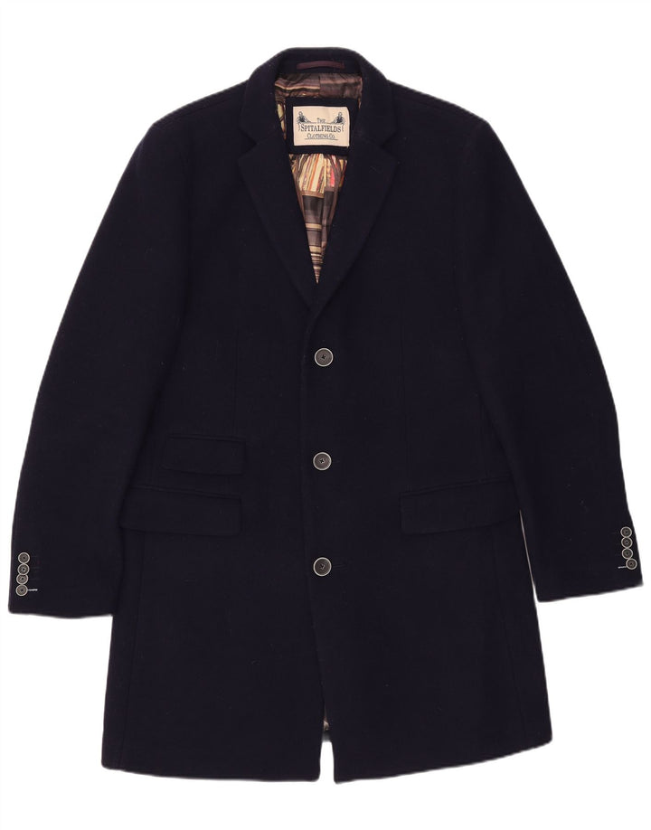 Vintage overfrakke til mænd UK 42 XL marineblå uld