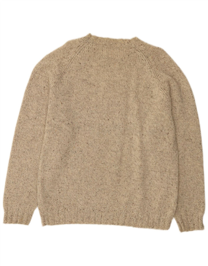 Old England Herre Crew Neck Jumper Sweater XL Beige Flecked New Wool