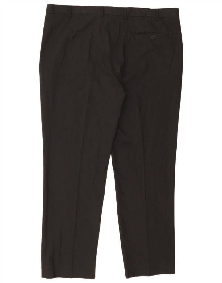 Marks & Spencer Herre Regular Fit Suit Bukser W42 L31 Sort polyester
