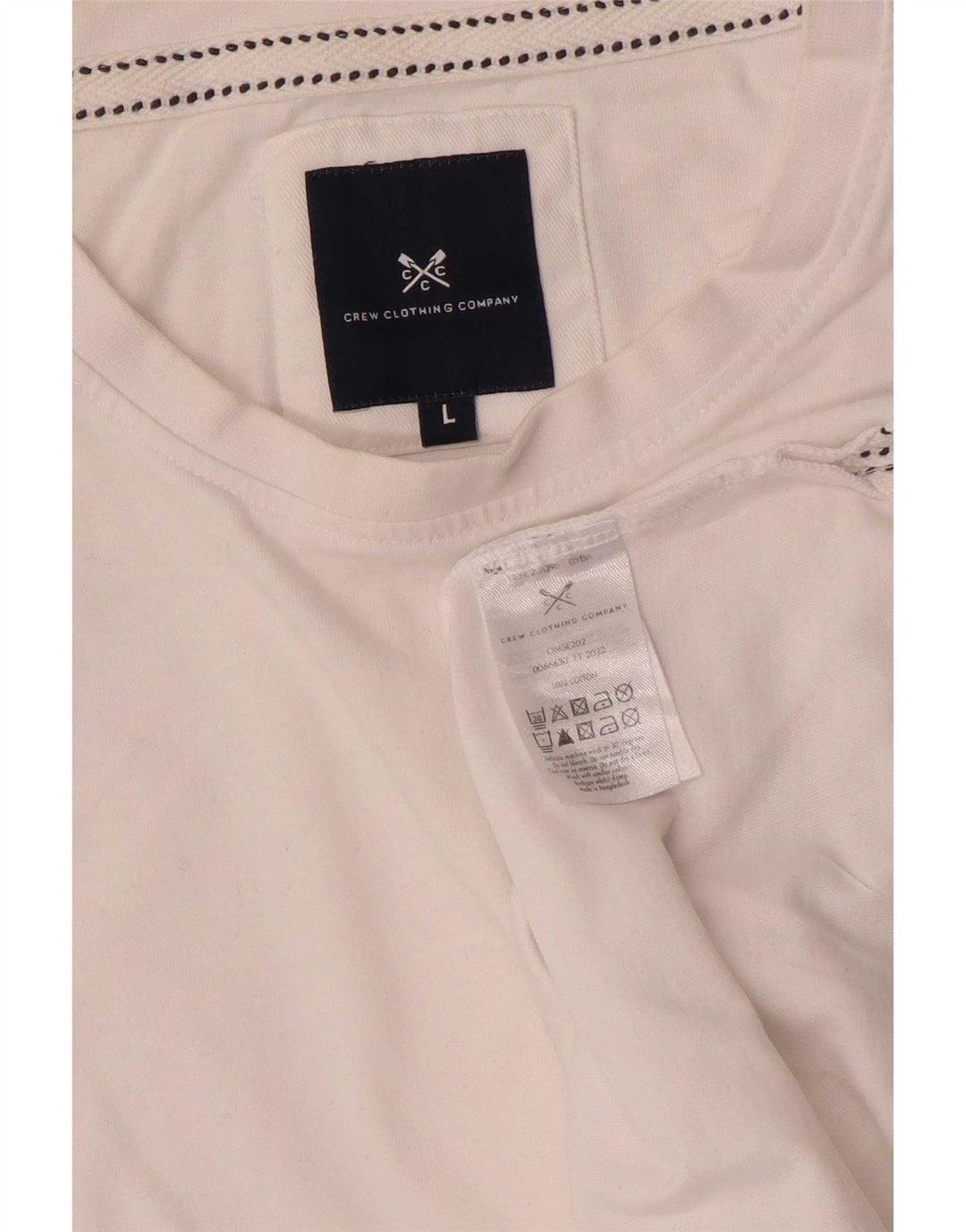 Crew Clothing Herre T-Shirt Top Stor Hvid Bomuld