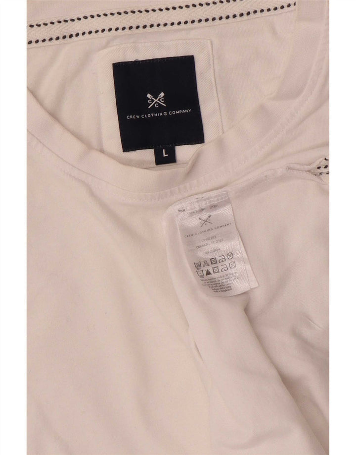 Crew Clothing Herre T-Shirt Top Stor Hvid Bomuld