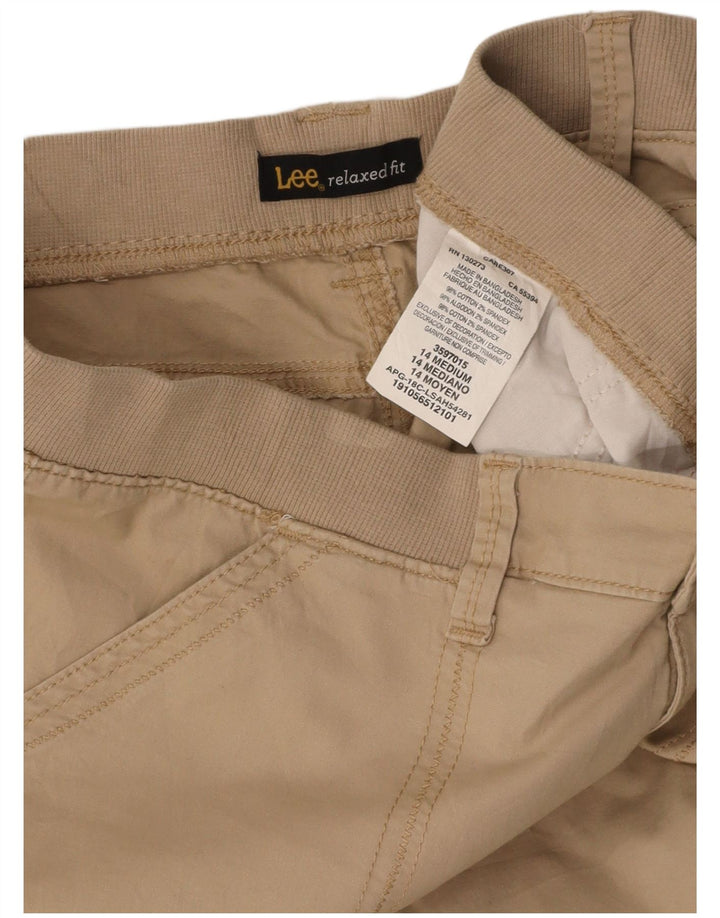 LEE Womens Relaxed Fit Cargo Shorts US 14 Large W30  Beige Cotton