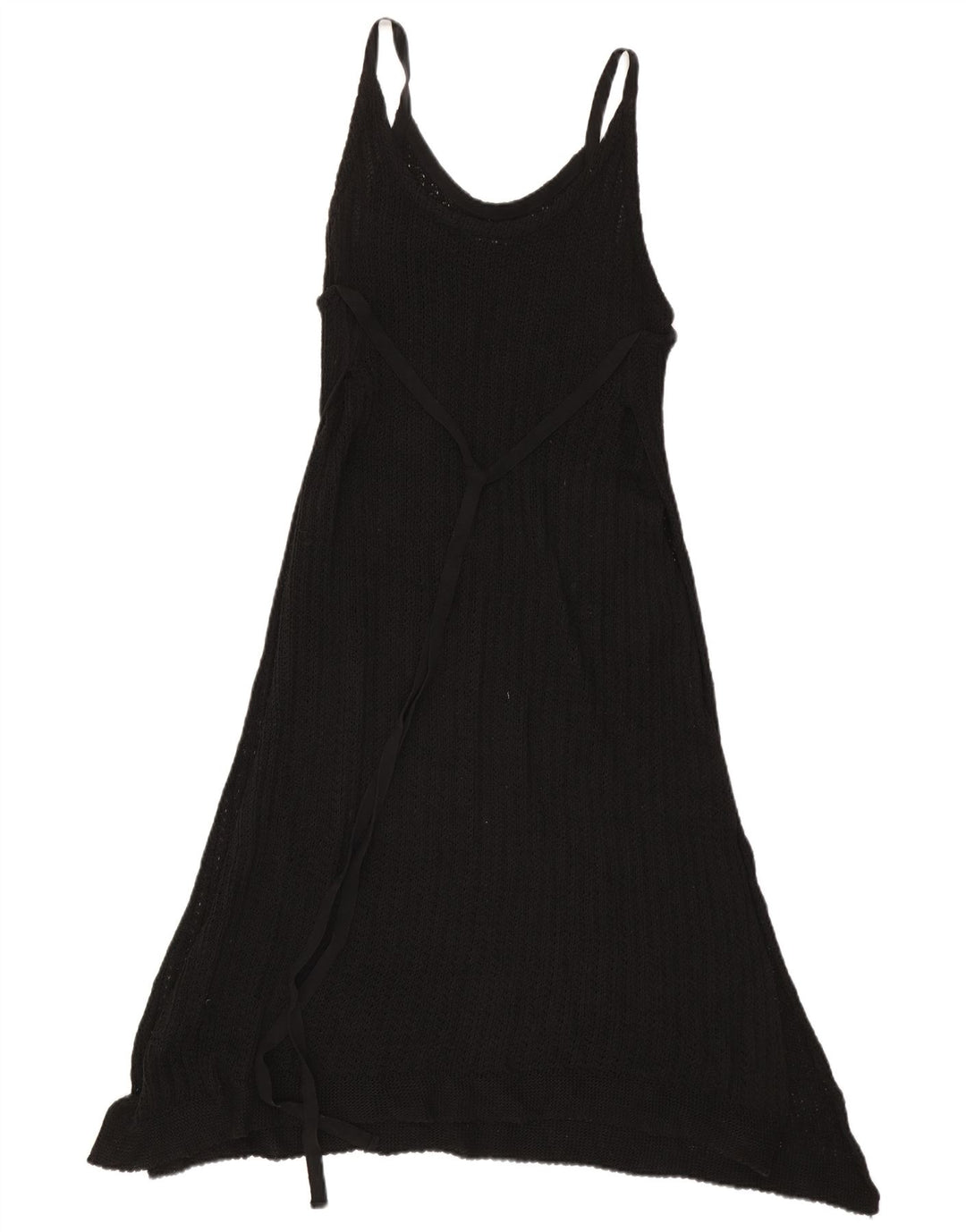 Zara Dame Ærmeløs Strik Asymmetrisk Kjole UK 14 Medium Sort