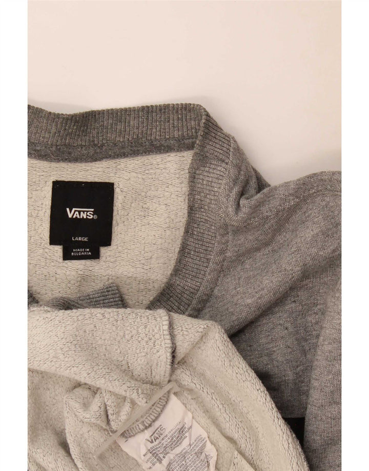 Vans Herre grafisk sweatshirt jumper stor grå flækket bomuld