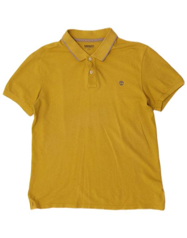 Timberland Herre kortærmet Slim Fit Polo Shirt Stor gul bomuld