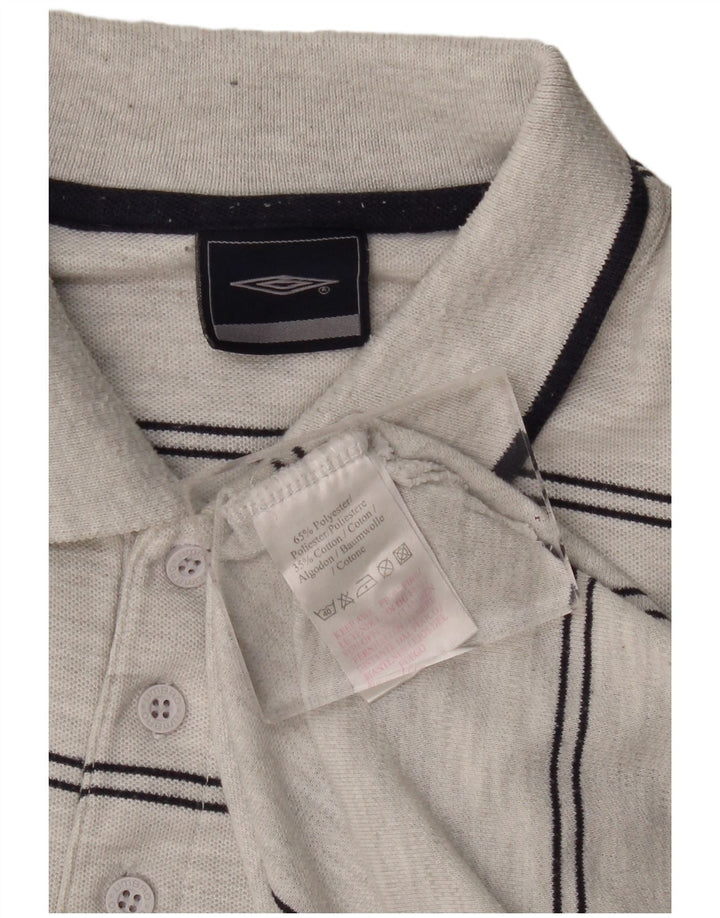 Umbro Polo Shirt til mænd XL Gråstribet polyester