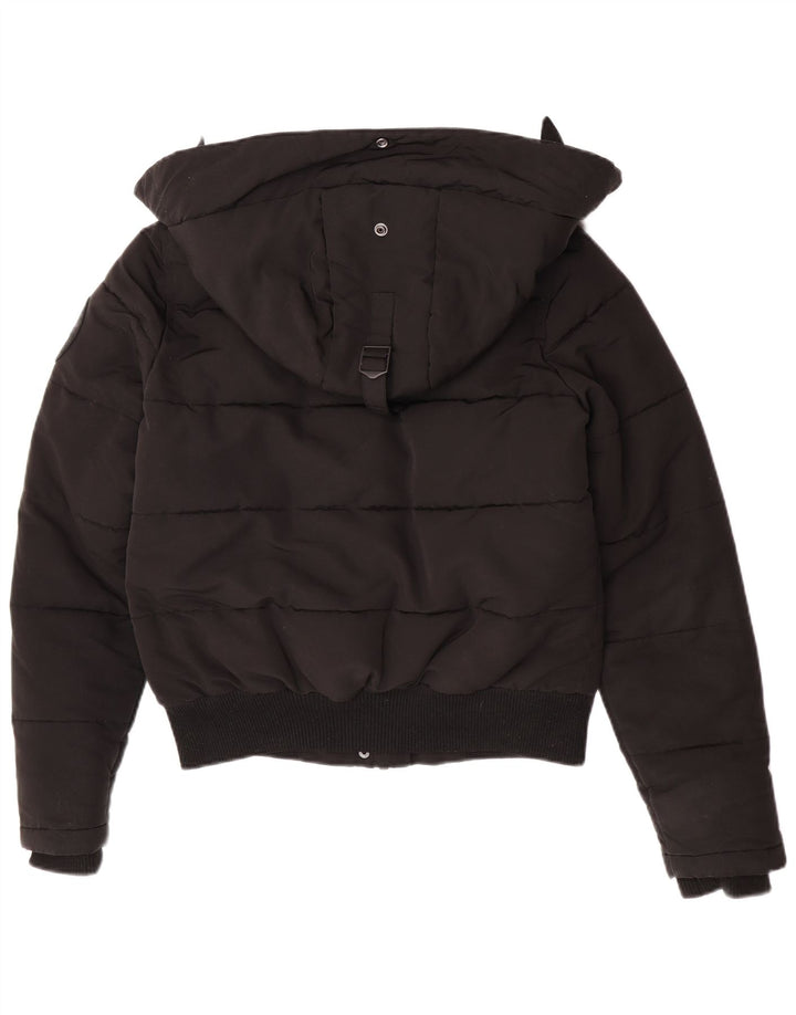 Superdry Polstret hættejakke til kvinder UK 12 Medium Sort Polyester