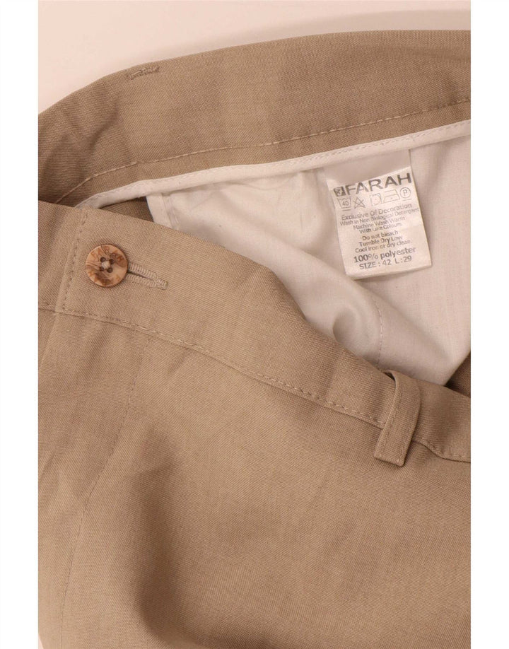 Farah Straight Chino Bukser til mænd W42 L29 Beige Polyester