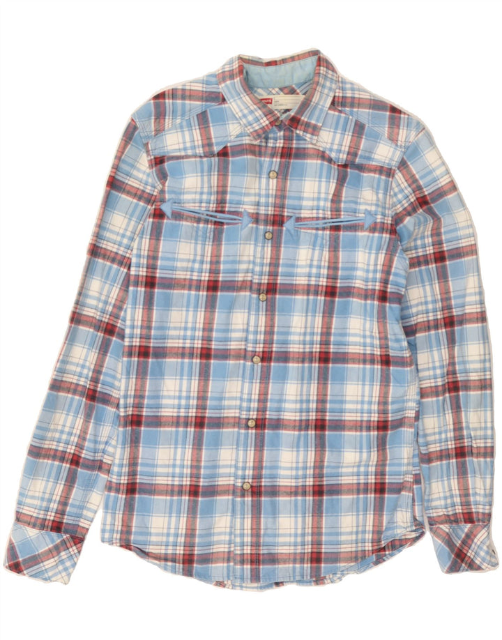 LEVI'S Mens Shirt Small Blue Check Cotton Vintage Levi's and Second-Hand Levi's from Messina Hembry 
