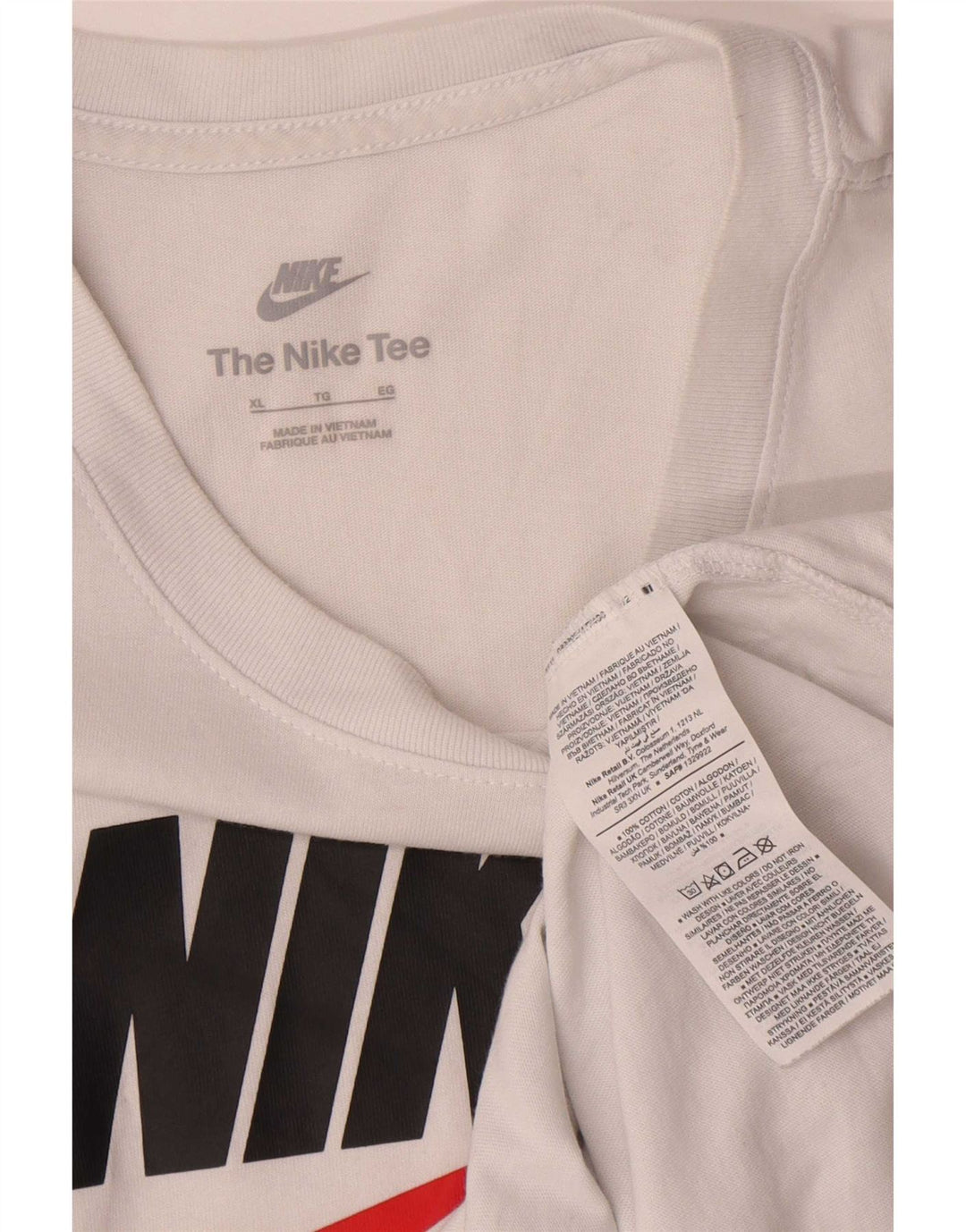 Nike grafisk T-shirt top til mænd XL hvid bomuld