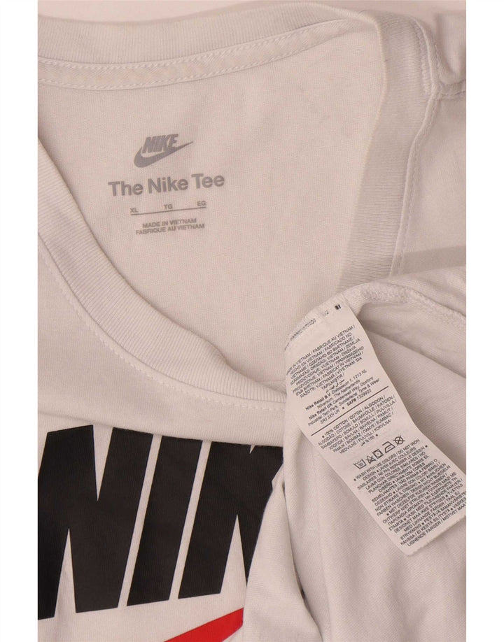 Nike grafisk T-shirt top til mænd XL hvid bomuld