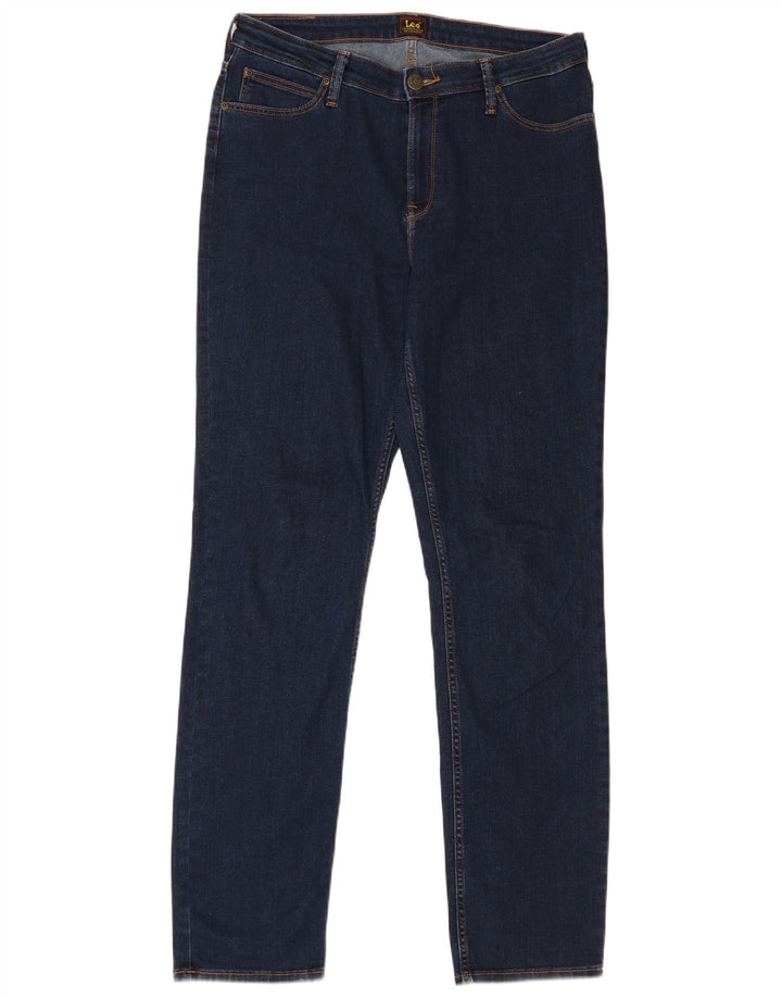 Lee Dame Marion Straight Jeans W32 L33 Marineblå Bomuld