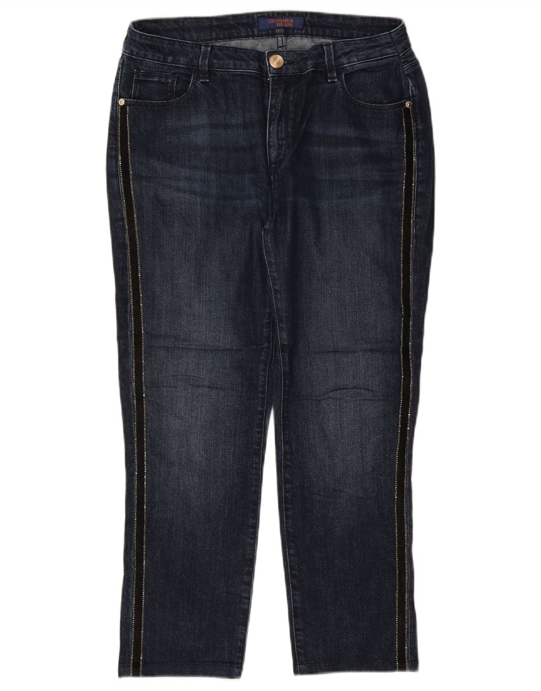 TRUSSARDI Kvinder Cropped Jeans W30 L24 Marineblå Bomuld