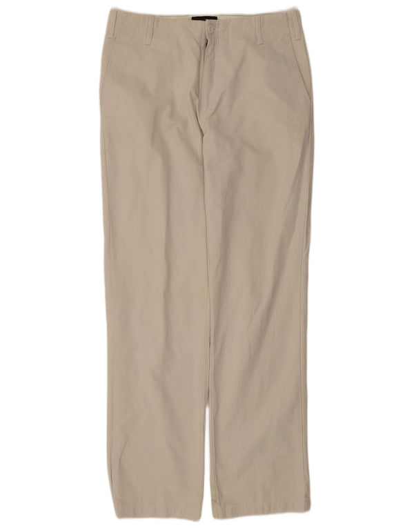 Zara Herre Lige Chinobukser EU 42 Large W32 L34 Beige Bomuld