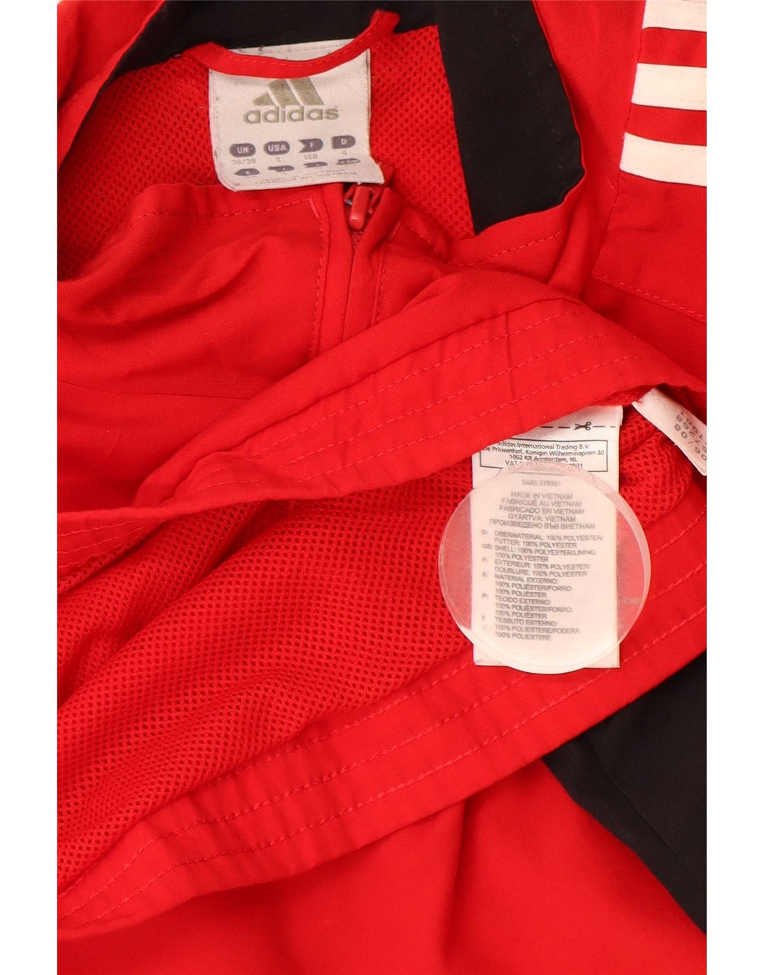Adidas Træningsdragt til mænd Topjakke UK 36/38 Lille rød Colourblock Polyester