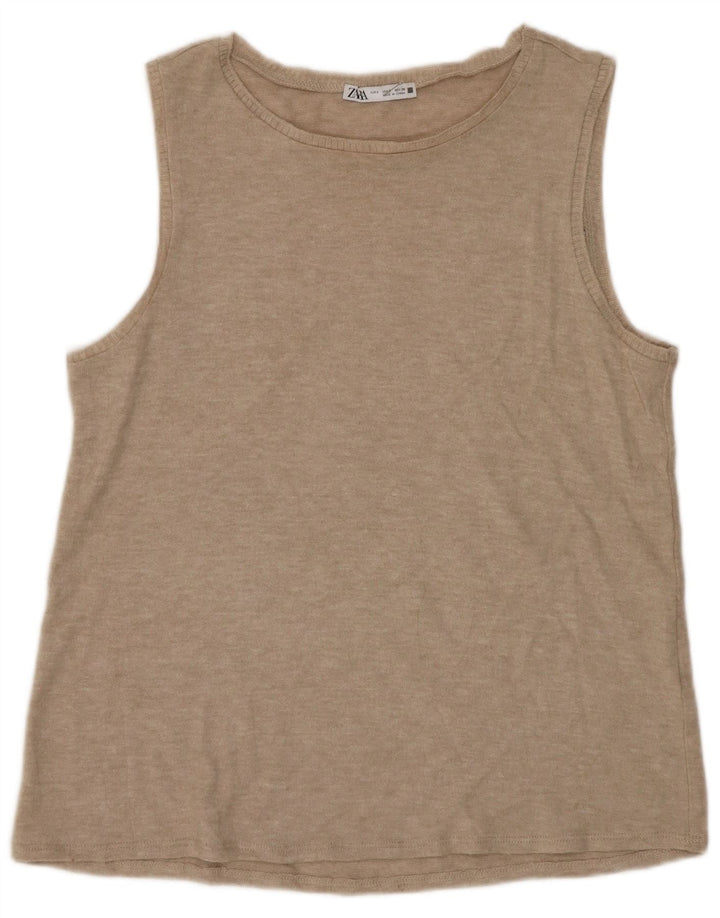 Zara Damevest Top UK 10 Small Beige Flecked