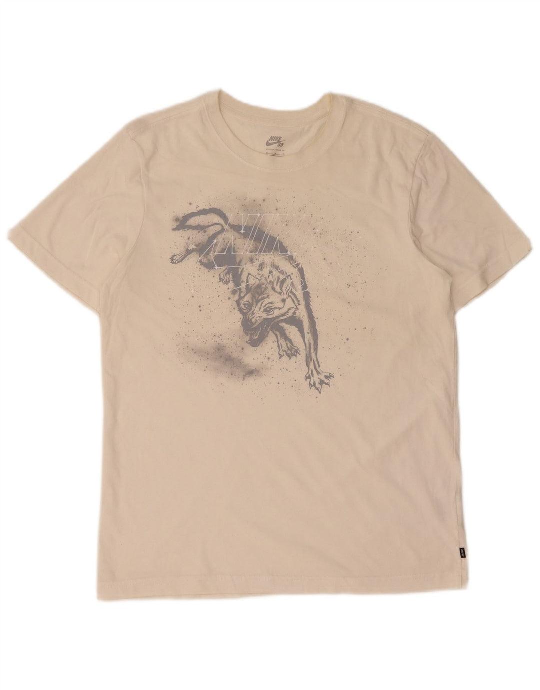 Nike Herre Dri Fit grafisk T-shirt Top Medium Hvid Bomuld