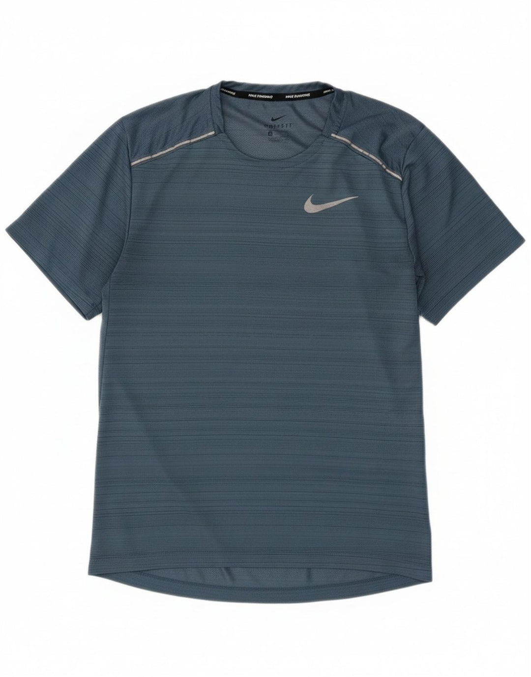 Nike herre Dri Fit T-shirt top lille blå stribet polyester