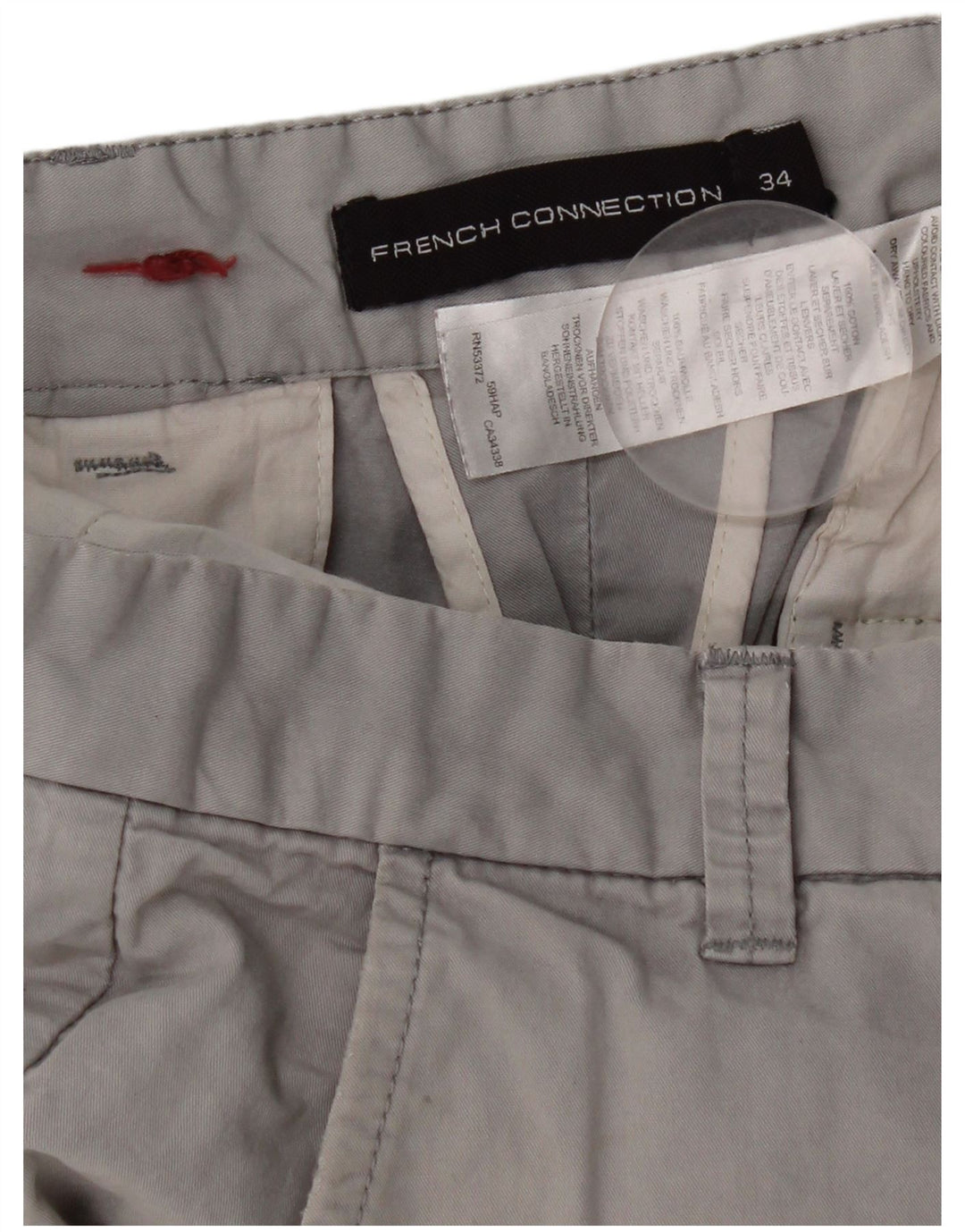 French Connection Herre Chino Shorts W34 Large Grå Bomuld