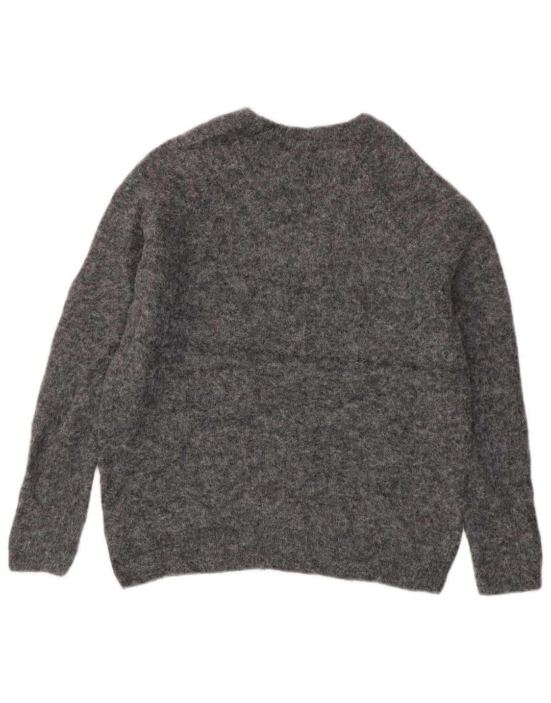 Marks & Spencer Dame Grafisk Boat Neck Jumper Sweater UK 10 Small Grey
