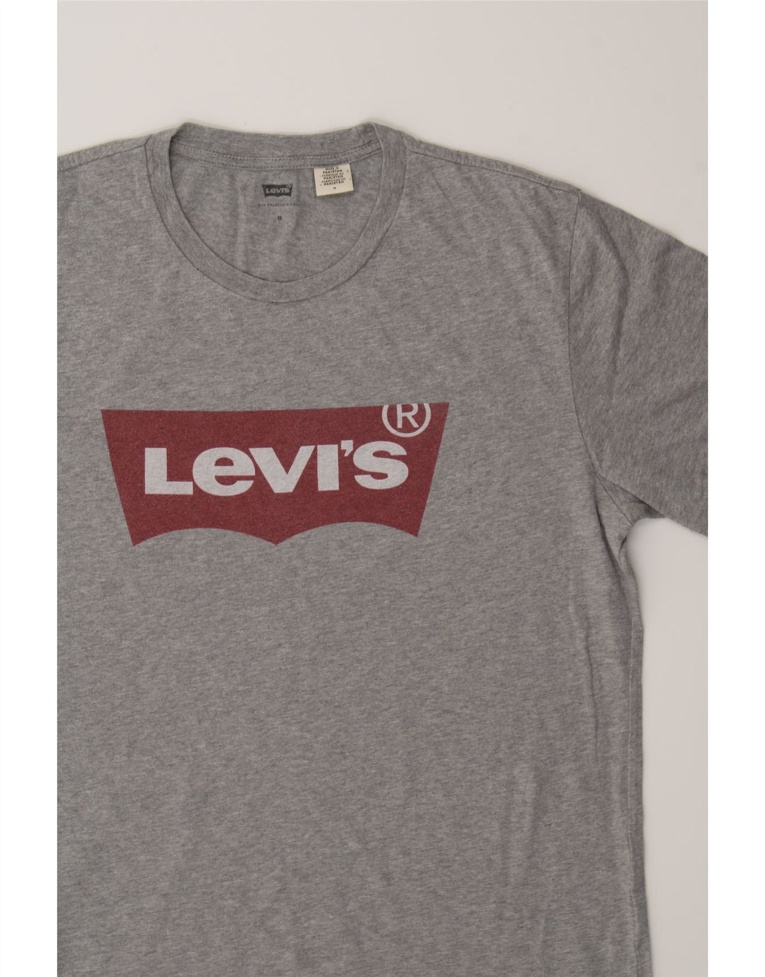 LEVI'S Mens Graphic T-Shirt Top Medium Grey Vintage Levi's and Second-Hand Levi's from Messina Hembry 