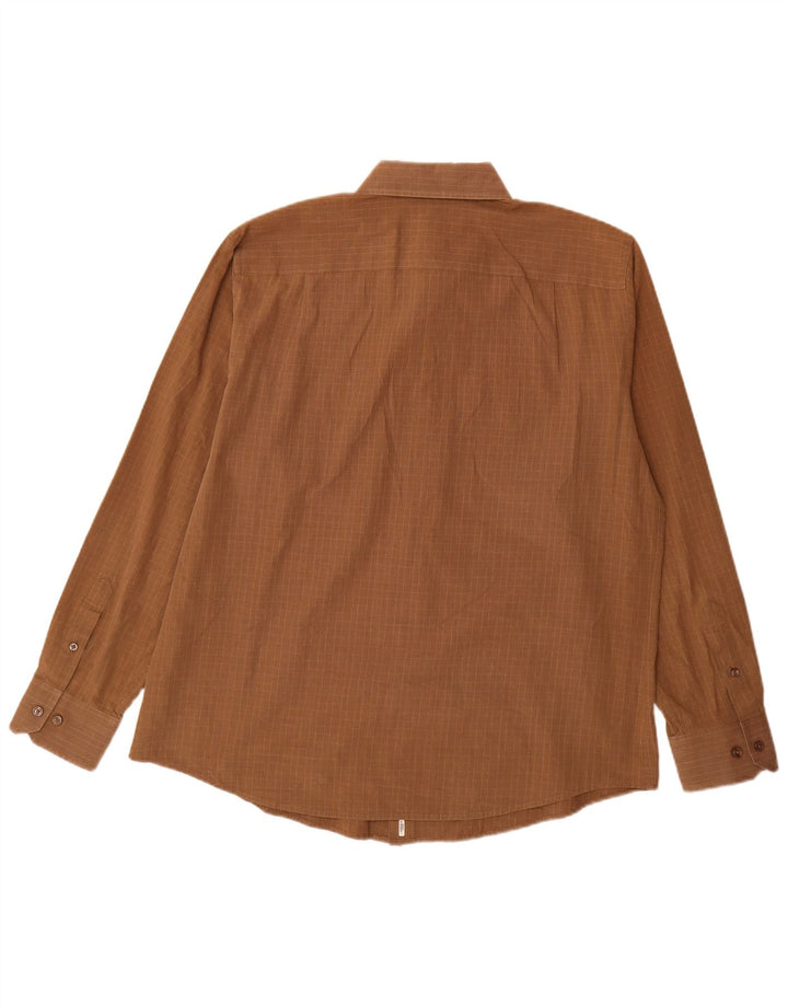 Dockers herreskjorte str. 16 16 1/2 Large Brown Gingham Cotton