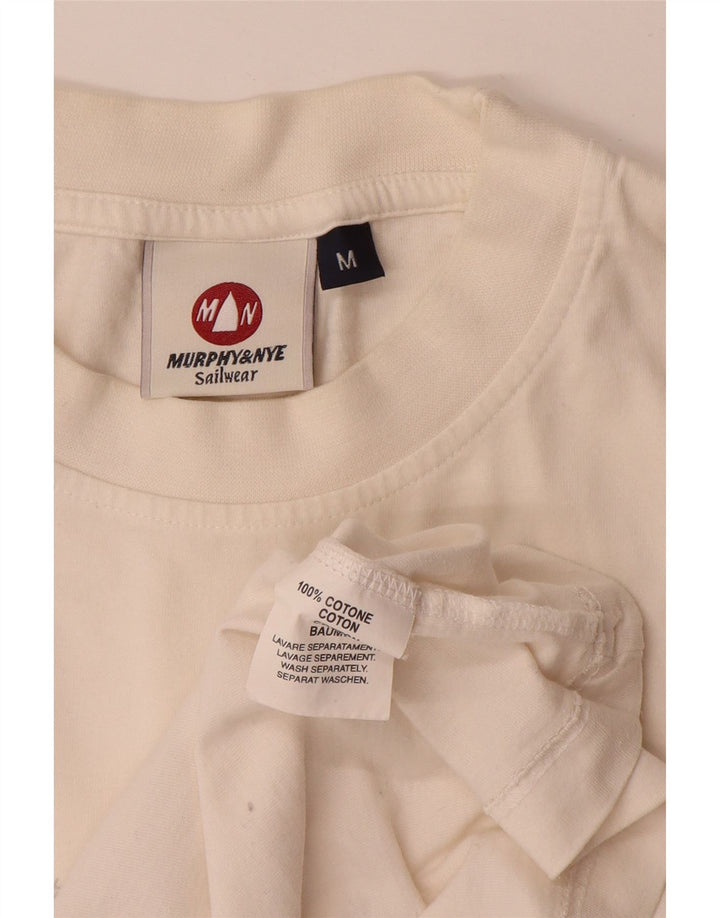 Murphy & Nye Herre grafisk T-shirt top mellem hvid bomuld