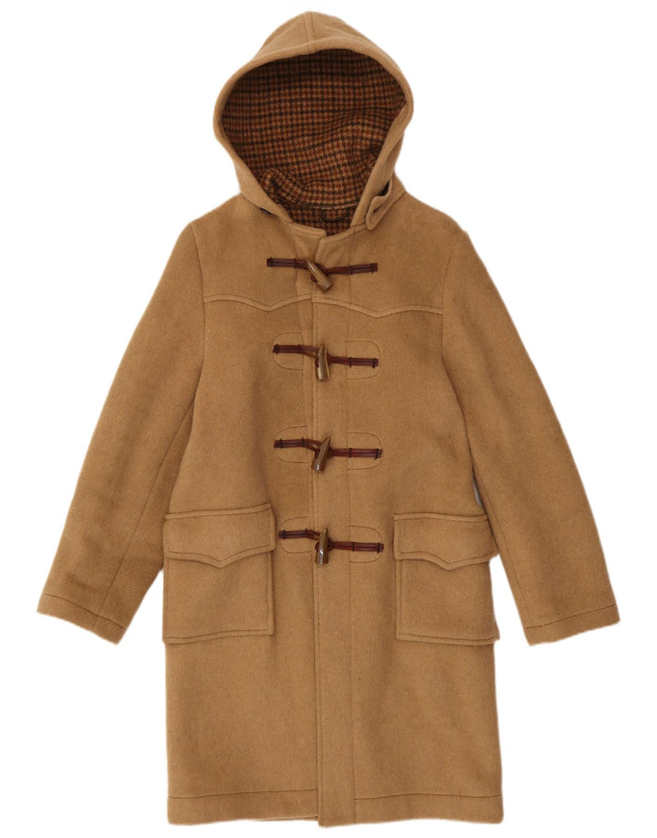 VINTAGE Dame Hooded Duffle Coat UK 10 Small Beige