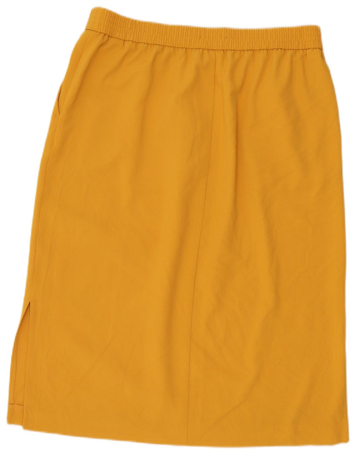 Marks & Spencer lige nederdel til kvinder UK 16 Large W34 Yellow Polyester