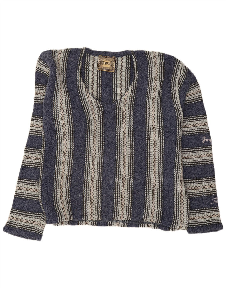 Foxhound Herre V-hals trøje Sweater Stor Marineblå Stribet