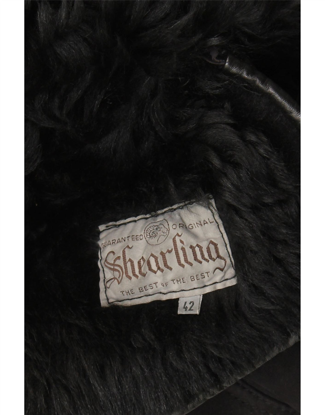 VINTAGE Dame Shearling Coat IT 42 Medium Black Shearling
