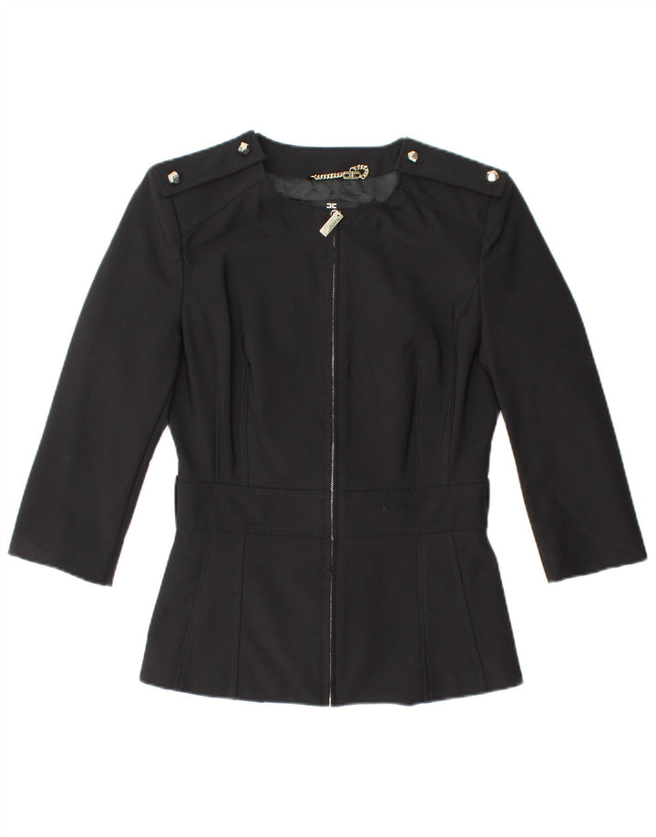 ELISABETTA FRANCHI Dame 3/4-ærmet blazerjakke IT 42 Medium Sort