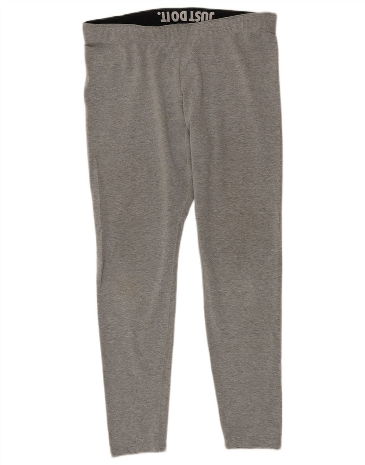 NIKE Grafiske Leggings til kvinder UK 14 Large Grå