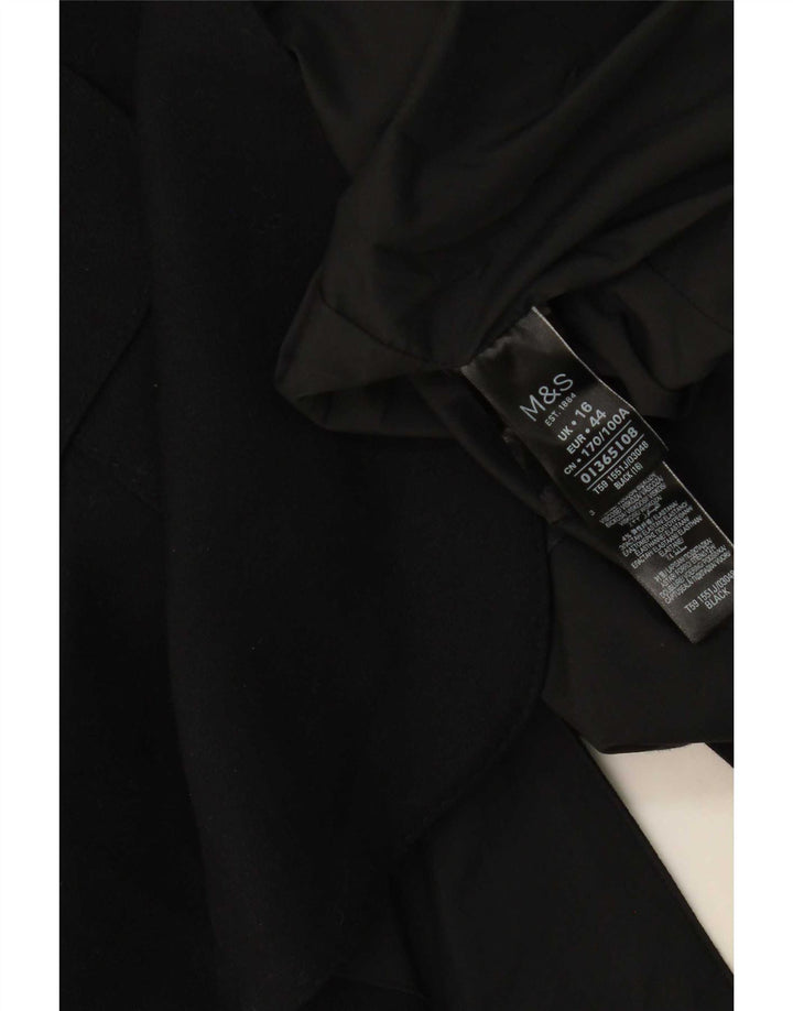 Marks & Spencer Dame 1-knaps blazerjakke UK 16 Stor sort polyester