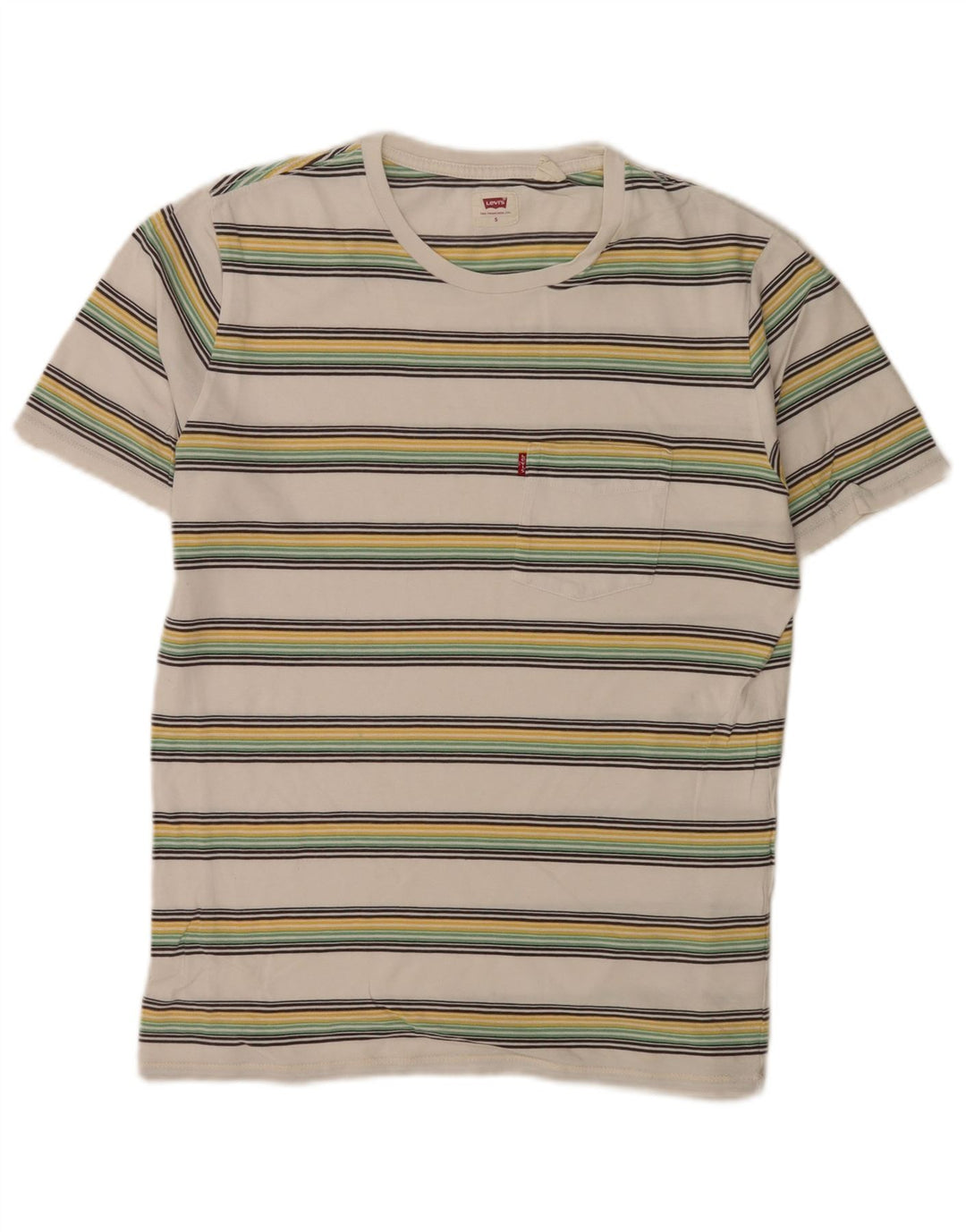 Levi's herre T-shirt top lille hvid stribet bomuld