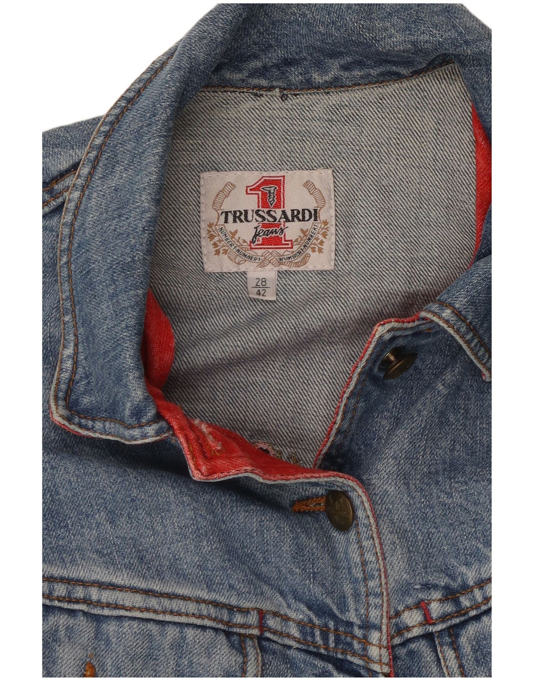 TRUSSARDI Dame Kortærmet denim Bolero Jacket IT 42 Medium Blue Bomuld